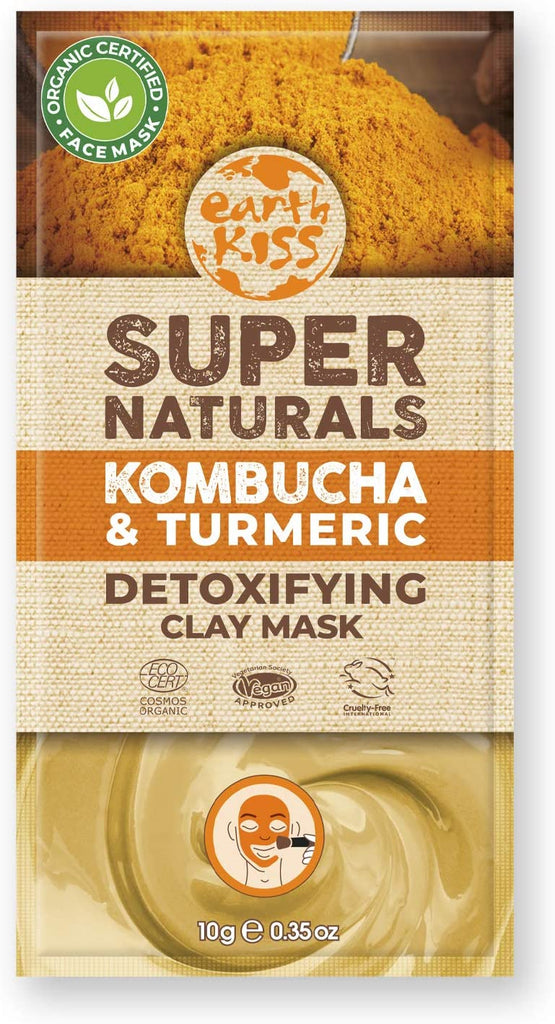 Earth Kiss Super Naturals Detoxifying Kombucha and Turmeric Clay Mask (10g) to Detoxify and Brighten Complexion - Inflow Alternative CBD