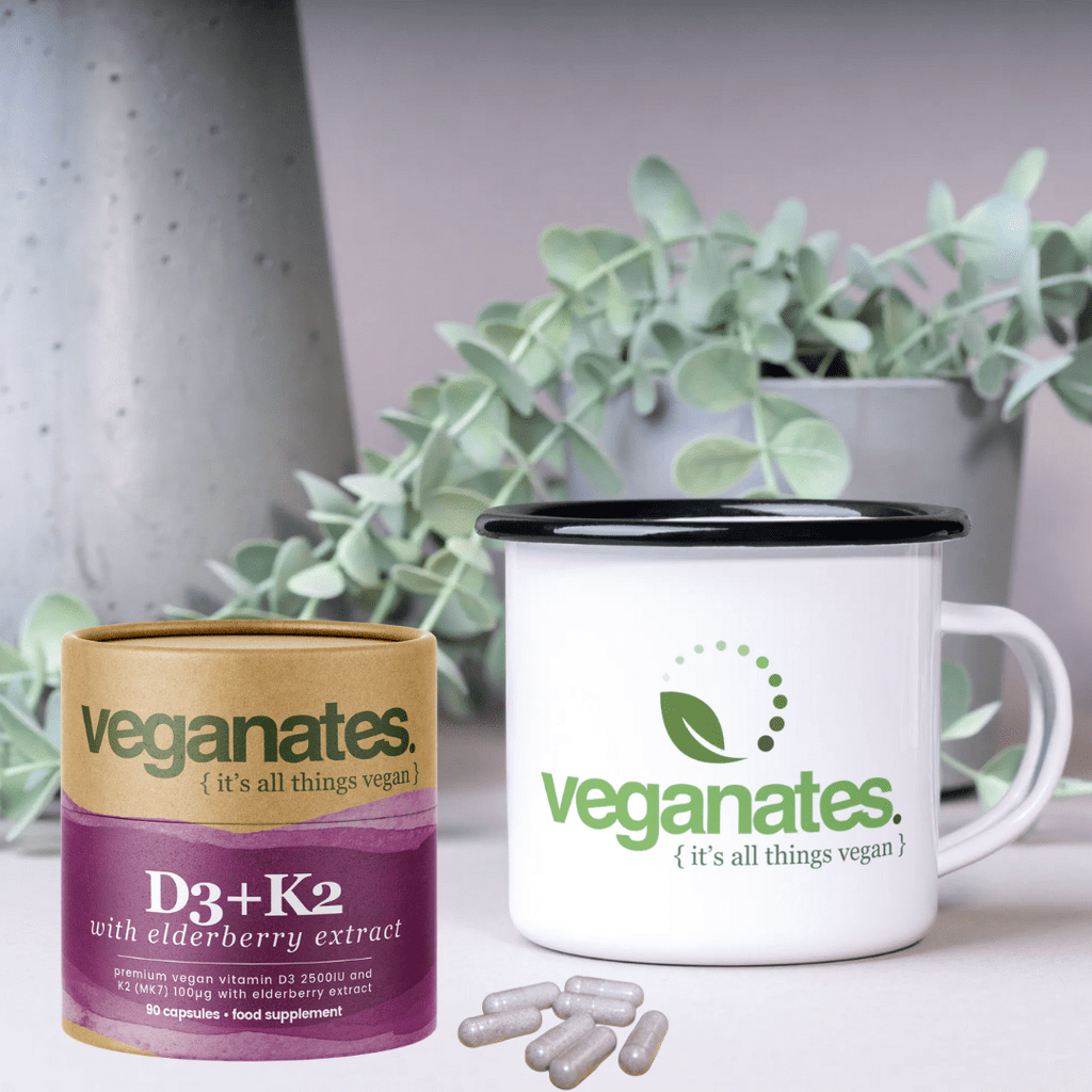 Vegan Vitamin D3 2500IU & K2 MK7 100µg With Elderberry Extract in Plastic Free Biodegradable Tub - Inflow Alternative CBD