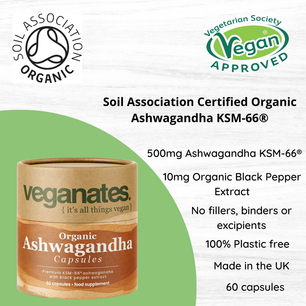 Organic Ashwagandha KSM-66 | 500mg Vegan Capsules | 60 Capsules 2 Months Supply - Inflow Alternative CBD